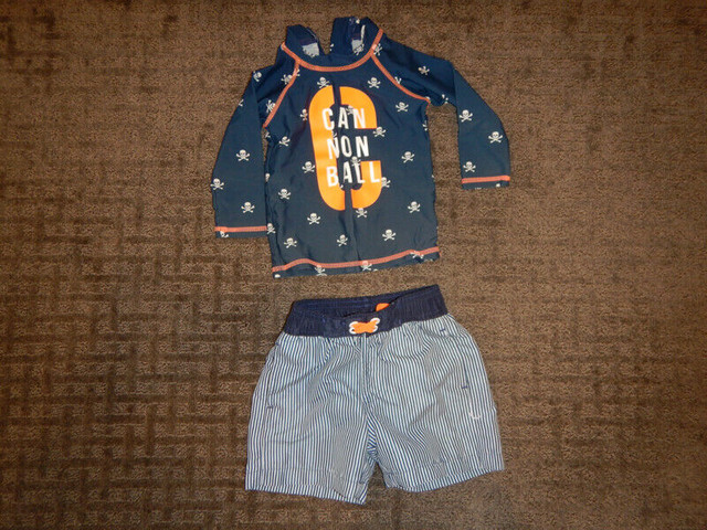 12 months, Shade Critters Navy Long-Sleeved Swim and Shorts, $10 in Clothing - 9-12 Months in Saskatoon