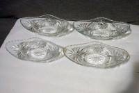 Vintage Pinwheel Oval Crystal Candy/Pickle Dishes (4)