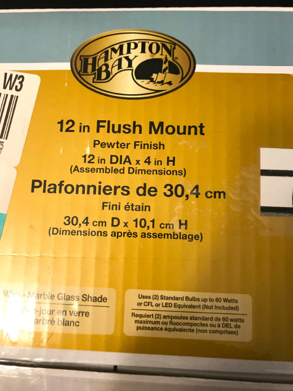 NEW Hampton Bay 12" Flush Mount (Pewter Finish) in Indoor Lighting & Fans in City of Toronto - Image 2