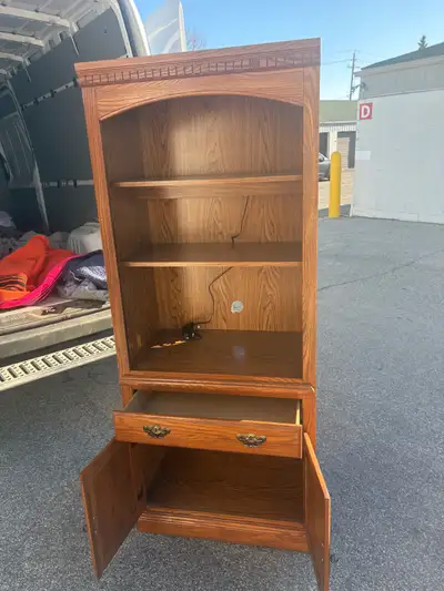 Free delivery used wood Palliser cabinet, View more