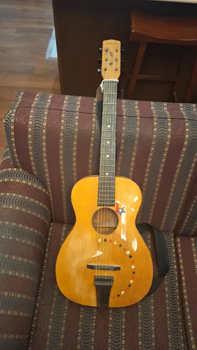 Vintage harmony accoustix parlour guitar for sale, View more