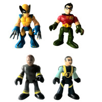 4 figurines IMAGINEXT - Wolverine, Robin, pompier, aviateur