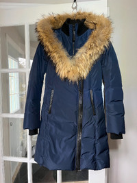 MACKAGE KAY down coat with natural fur Ink Blue color size S/P