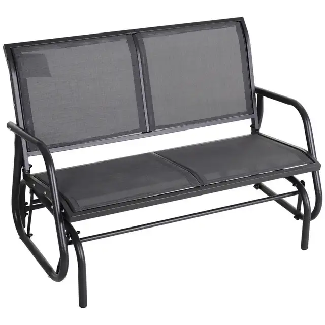 Patio Double Glider Outdoor Steel Sling Fabric Gliding Bench Gar in Patio & Garden Furniture in Markham / York Region - Image 3