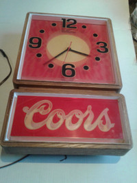 VINTAGE COORS PSYCHEDELIC BAR LIGHTED CLOCK SIGN