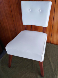 White Accent Chair with Wood Frame