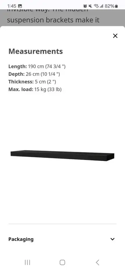 Ikea Lack floating shelves x2, View more