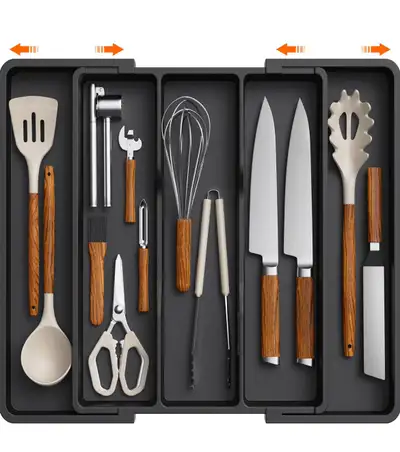 Lifewit Large Utensil Holder Kitchen Drawer Organizer, View more