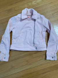 Size 6 girls pink blue jean jacket