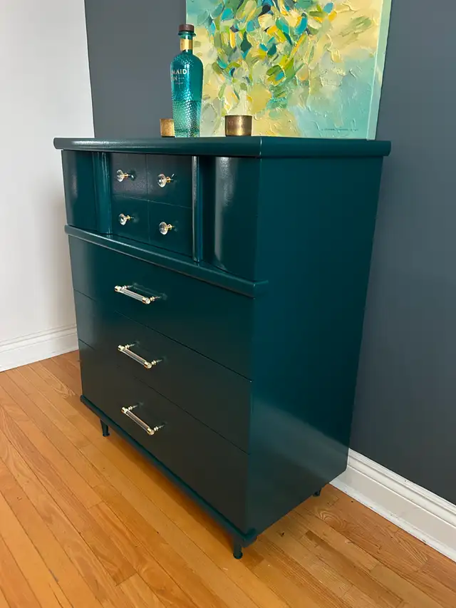 SOLD—Vintage Peacock Tallboy Dresser in Dressers & Wardrobes in Ottawa - Image 6