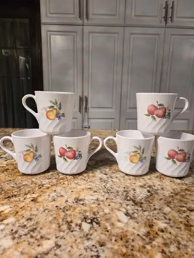 6 piece vintage corningware pyroceram coffee mugs , View more