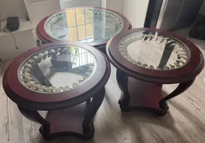 Ashley coffee table set: 3 tables, View more