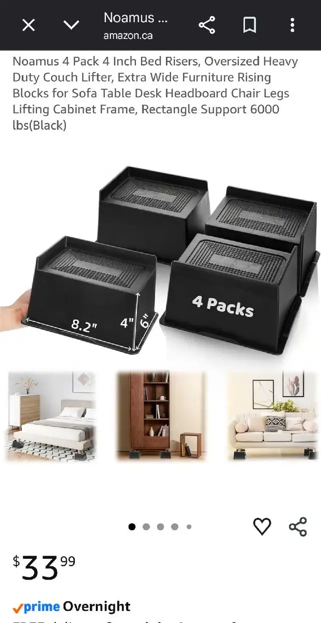 Bed/Couch Risers in Beds & Mattresses in Strathcona County - Image 4