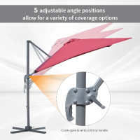 8‘x8’ Square Patio Offset Cantilever Umbrella 360°  