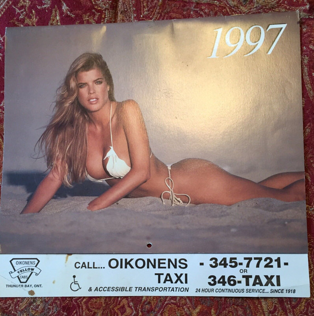 Vintage swimsuit calendar 1997 Oikonens Taxi Mancave in Arts & Collectibles in Thunder Bay