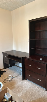 Desk and File cabinet/Hutch