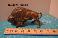 Figurine bison buffalo vintage en brass