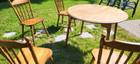 Set table de cuisine ronde en bois
