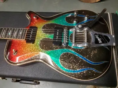 GMP Roxie custom shop San Dimas, hot rod flame sparkle, P90, View more