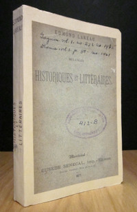 MÉLANGES HISTORIQUES ET LITTÉRAIRES. PAR EDMOND LAREAU.