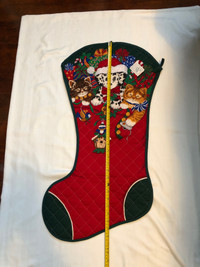 Vintage Oversized Quilted Christmas Stocking