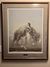 Robert Bateman print, Sparring Elephants. $975