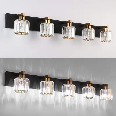Aipsun Modern Crystal Vanity Light – 5 Crystal Accent Bathroom L, View more