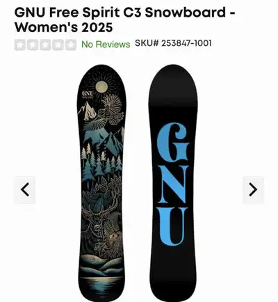 Womens snowboard Gnu Free spirit, View more