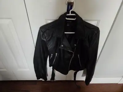 Ladies/Teen Biker Style Leather Jacket, View more