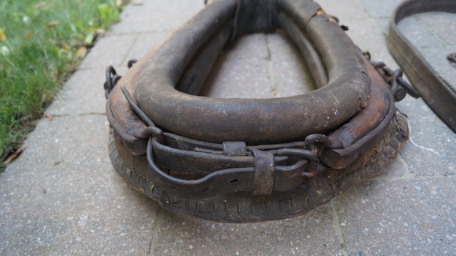 ANTIQUE HORSE COLLAR WITH HAMES AND BELLY BAND in Arts & Collectibles in Mississauga / Peel Region - Image 4