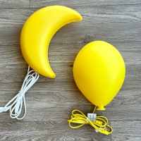 IKEA Moon and Balloon Wall Lights - Yellow, Bulbs Included