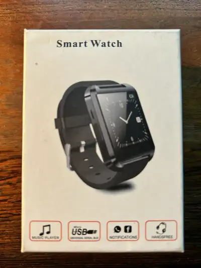 A NEW, UNUSED, STILL BOXED SMART WATCH.