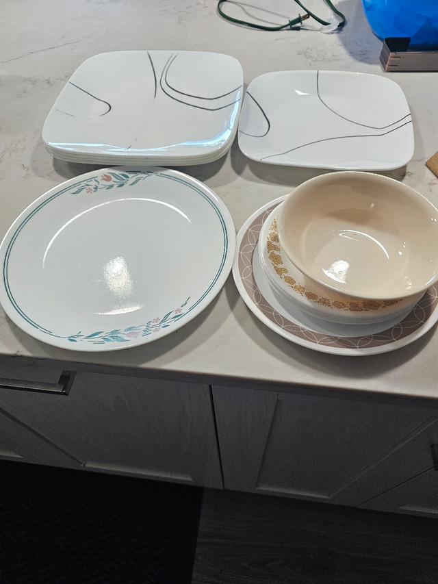 Mismatched corelle plates in Kitchen & Dining Wares in Calgary