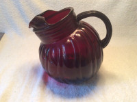 Anchor hocking royal ruby glass pitcher