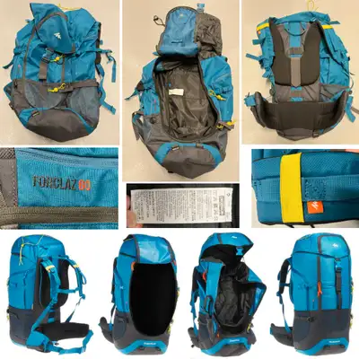 Decathlon Quechua FORCLAZ 60 Rucksack (w Rain Cover) Backpack, View more