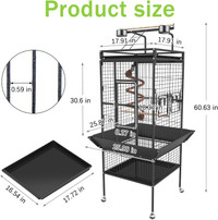 61'' Bird Cage, Bird Flight Cages with Rolling Stand