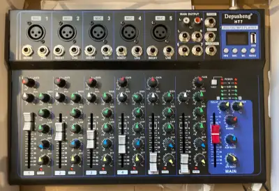 Depusheng HT7 Bluetooth Portable Audio Mixer W/USB DJ Sound, View more