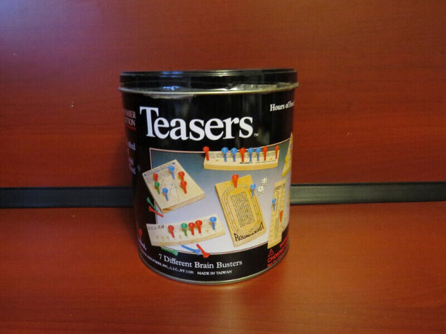 Teasers "7 Different Brain Busters" [Solid Wood] METAL TIN in Toys & Games in Oshawa / Durham Region