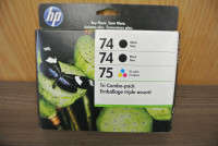 HP 74 Black & 75 Tri-Colour Original Ink, 2 Cartridges