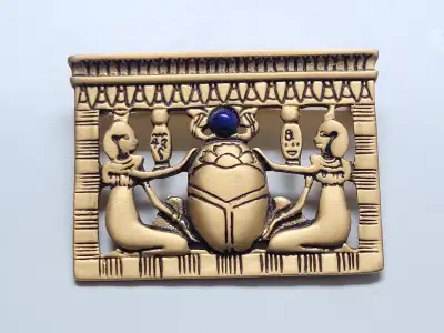 Egyptian Scarab Brooch, View more