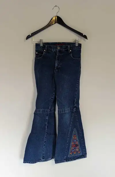 Stone Jeans with Floral Embroidery - Size 3, View more