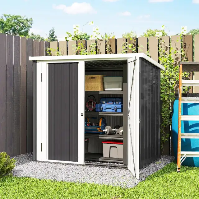 5x3 Metal Garden Storage Shed with Double Door, Durable Metal Sh in Outdoor Tools & Storage in Markham / York Region - Image 11