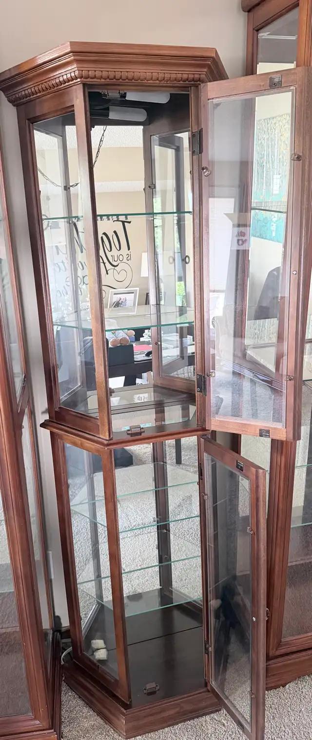 Vintage corner lighted curio cabinet in Hutches & Display Cabinets in Calgary - Image 6