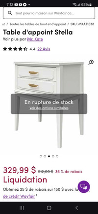 Mr. Kate Stella Accent Table With 2 Drawers, Table d’appoint Ste