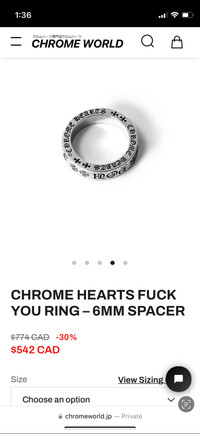 Chrome hearts ring