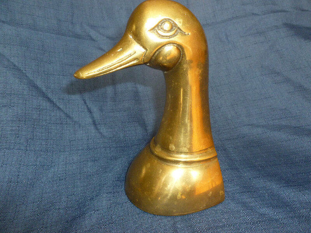 1 Solid brass Mallard duck head book end / book holder in Home Décor & Accents in Brantford