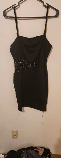 Women's Large Black Dress With Sequins.