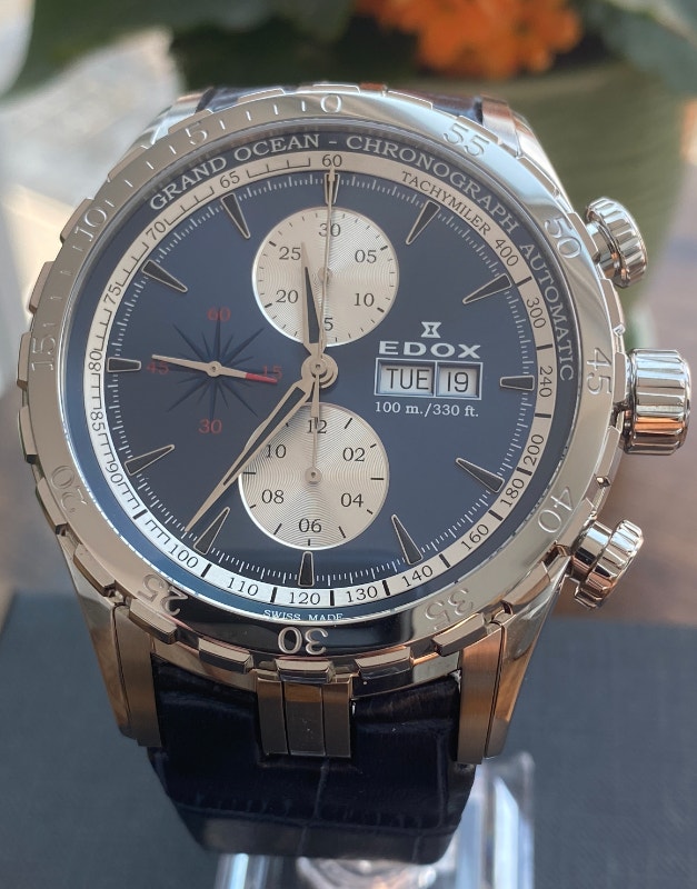 Edox Grand Ocean Chronograph Automatic Mens Watch (Brand New