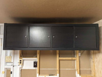 Black Brown Horizontal Kallax Shelf with Doors.