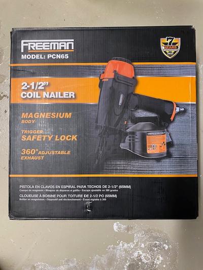 Freeman PCN65 2-1/2" coil nailer, View more